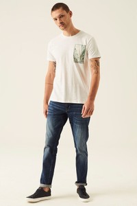 T-shirt Garcia z nadrukiem z bawełny w młodzieżowym stylu