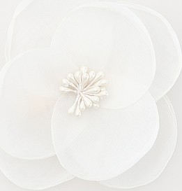 Reserved - Spinka do włosów z ozdobnym kwiatem - biały
