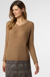 Brązowy sweter Marie Lund z moheru w stylu casual