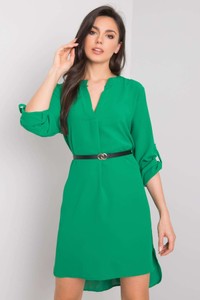 Zielona sukienka ITALY MODA z długim rękawem z dekoltem w kształcie litery v w stylu casual