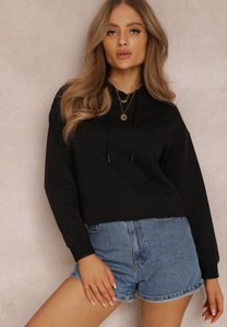 Czarna bluza Renee w stylu casual z kapturem