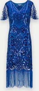 Niebieska sukienka Molton z krótkim rękawem