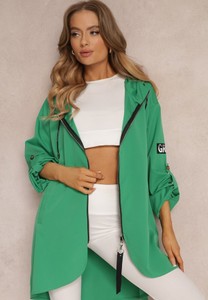 Zielona kurtka Renee wiatrówki w stylu casual z kapturem