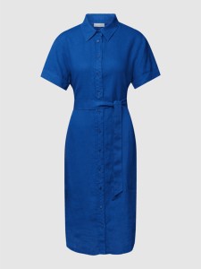 Niebieska sukienka Cinque w stylu casual z lnu midi