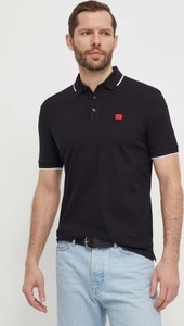 Czarna koszulka polo Hugo Boss z krótkim rękawem w stylu casual