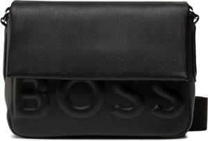 Czarna torebka Hugo Boss średnia w młodzieżowym stylu na ramię