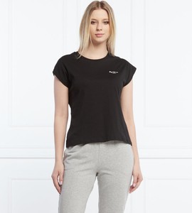 Czarny t-shirt Pepe Jeans w stylu casual z krótkim rękawem