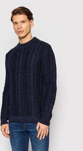 Granatowy sweter Jack&jones Premium z okrągłym dekoltem w stylu casual