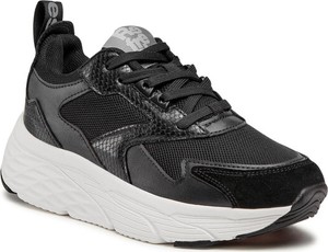 Czarne buty sportowe Refresh sznurowane w sportowym stylu na platformie