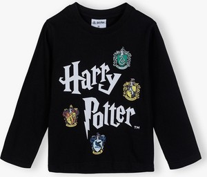 Czarna koszulka dziecięca Harry Potter z jeansu dla chłopców