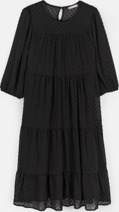 Czarna sukienka Gate z długim rękawem mini oversize