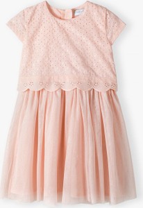 Różowa sukienka dziewczęca Max & Mia By 5.10.15. z bawełny