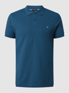 Niebieska koszulka polo Christian Berg z krótkim rękawem z bawełny w stylu casual