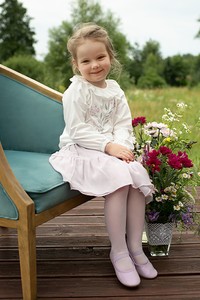 Bluzka dziecięca Pinokio w kwiatki dla dziewczynek z bawełny
