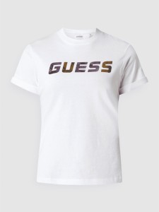 T-shirt Guess z krótkim rękawem z bawełny w młodzieżowym stylu