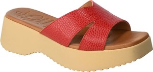 Czerwone klapki Oh My Sandals na platformie