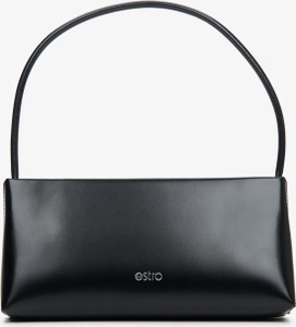 Czarna torebka Estro matowa w stylu glamour średnia