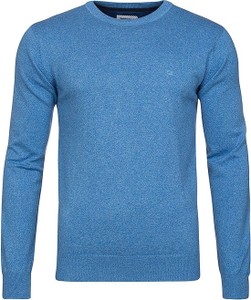 Niebieski sweter Redmond z bawełny z okrągłym dekoltem