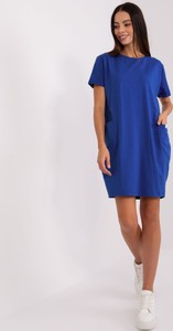 Niebieska sukienka Relevance prosta z dresówki mini