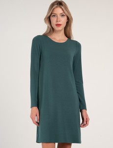 Zielona sukienka Gate mini prosta z długim rękawem