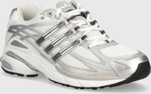 Srebrne buty sportowe Adidas Originals w sportowym stylu sznurowane