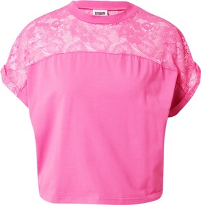Różowa bluzka Urban Classics z okrągłym dekoltem