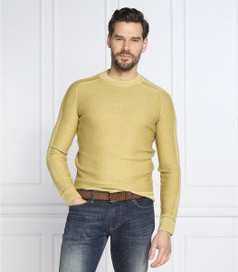 Żółty sweter Hugo Boss w stylu casual
