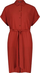 Czerwona sukienka Tom Tailor mini w stylu casual z krótkim rękawem