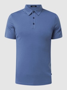 Niebieska koszulka polo Digel z dżerseju w stylu casual z krótkim rękawem