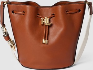 Brązowa torebka Ralph Lauren średnia na ramię matowa