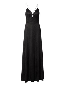 Czarna sukienka Luxuar Fashion z dekoltem w kształcie litery v