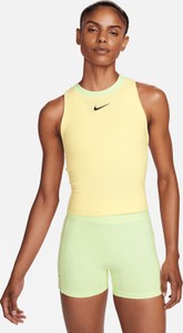Żółty top Nike z okrągłym dekoltem