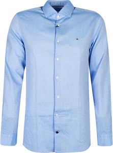 Niebieska koszula ubierzsie.com z długim rękawem