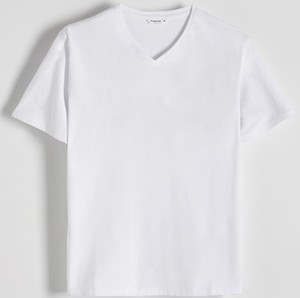 T-shirt Reserved z krótkim rękawem z bawełny w stylu casual