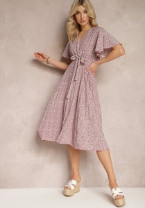 Fioletowa sukienka Renee z dekoltem w kształcie litery v w stylu casual