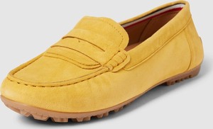 Żółte buty Geox z płaską podeszwą