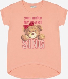Różowa bluzka dziecięca born2be z bawełny dla dziewczynek