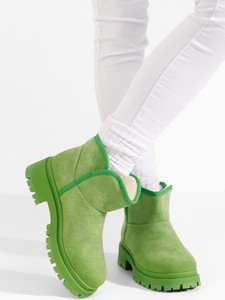 Zielone kozaki Zapatos w stylu casual sznurowane
