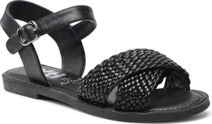 Czarne sandały XTI z klamrami ze skóry ekologicznej