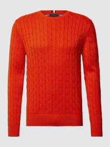 Czerwony sweter Tommy Hilfiger z bawełny w stylu casual z okrągłym dekoltem