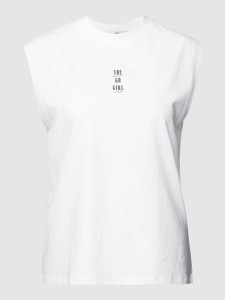 T-shirt Esprit z bawełny z okrągłym dekoltem z krótkim rękawem