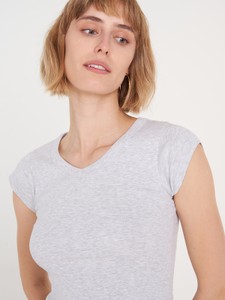 T-shirt Gate z krótkim rękawem z bawełny w stylu casual