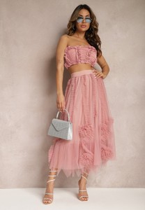 Różowa spódnica Renee z tkaniny