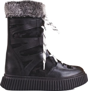 Czarne buty dziecięce zimowe W. Potocki
