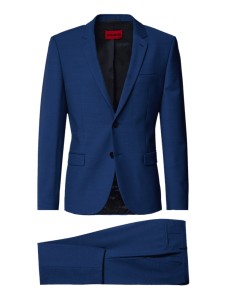 Niebieski garnitur Hugo Boss z wełny
