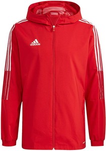 Czerwona kurtka Adidas krótka w sportowym stylu