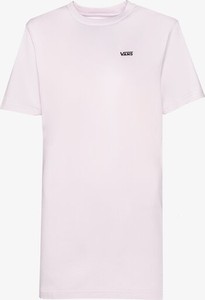 Różowy t-shirt Vans w stylu casual z krótkim rękawem z okrągłym dekoltem