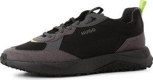 Czarne buty sportowe Hugo Boss z tkaniny w sportowym stylu sznurowane
