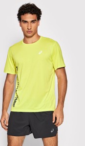 Żółty t-shirt ASICS z krótkim rękawem w sportowym stylu