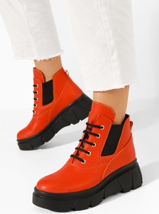Czerwone botki Zapatos w stylu casual